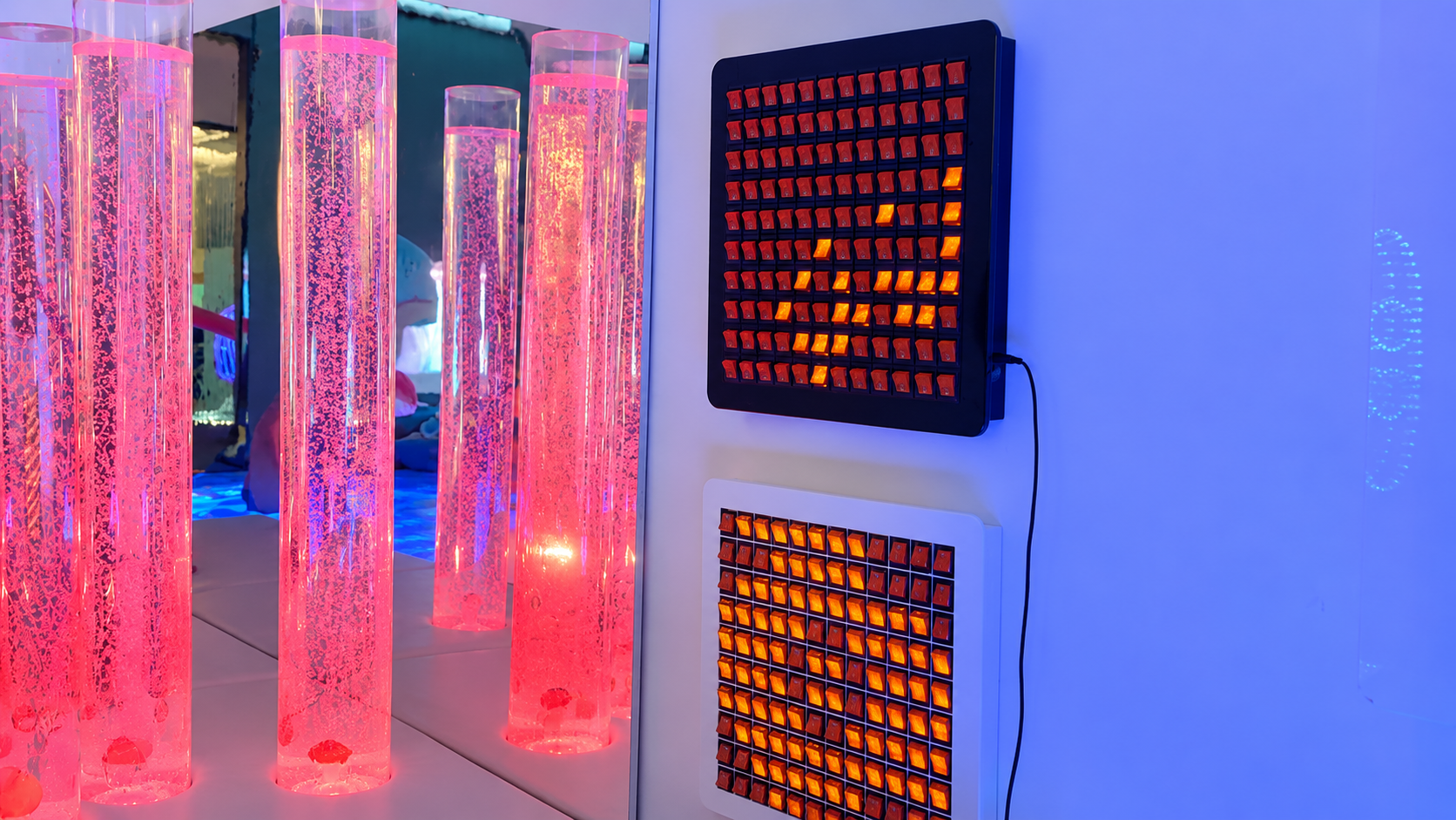 Sensory light panel with buttons