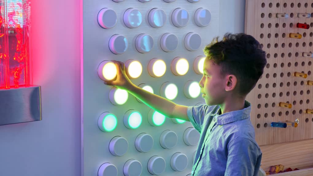 Sensory panel with light buttons